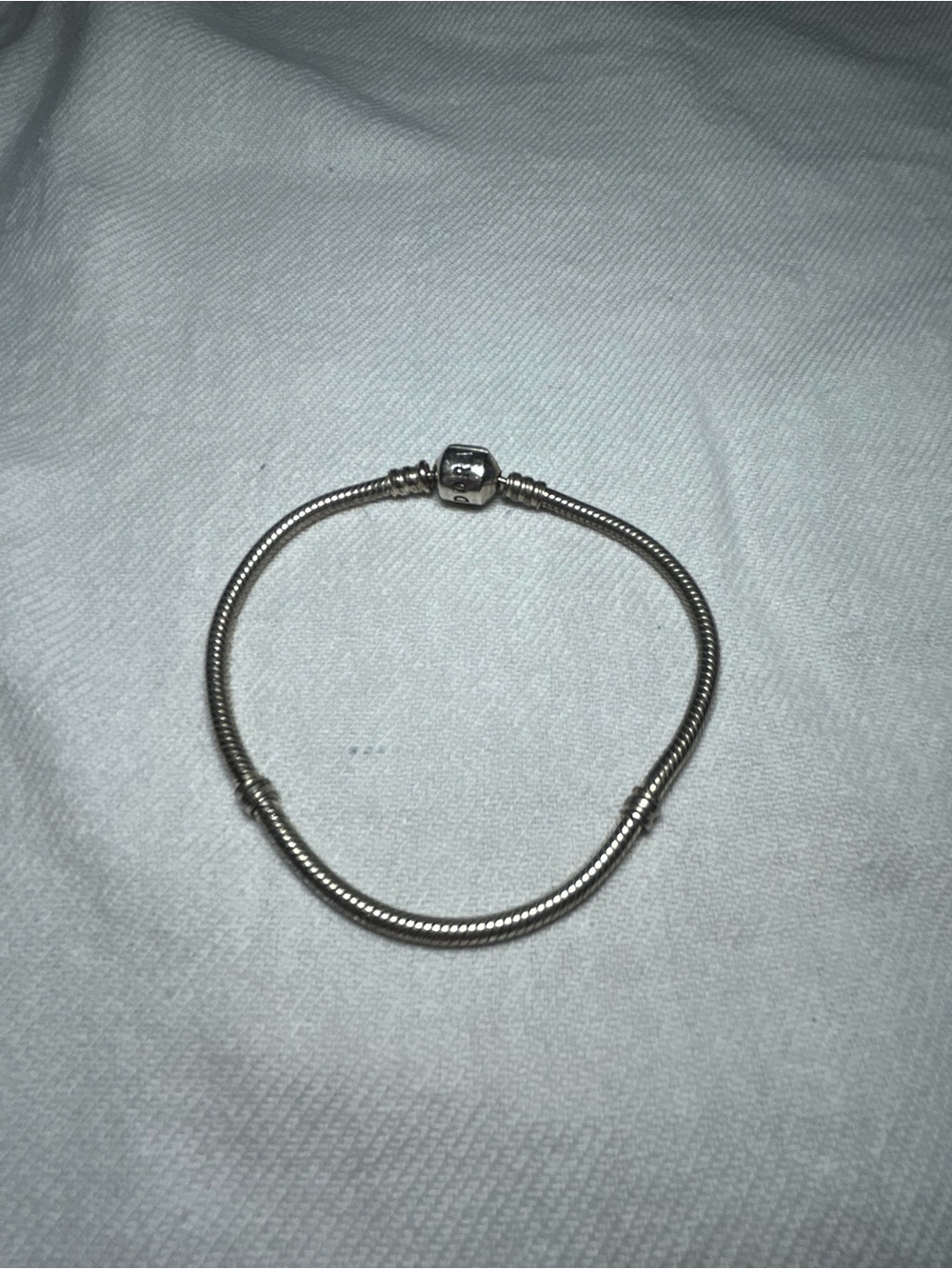Pandora Silver Snake Chain Charm Bracelet - Silver